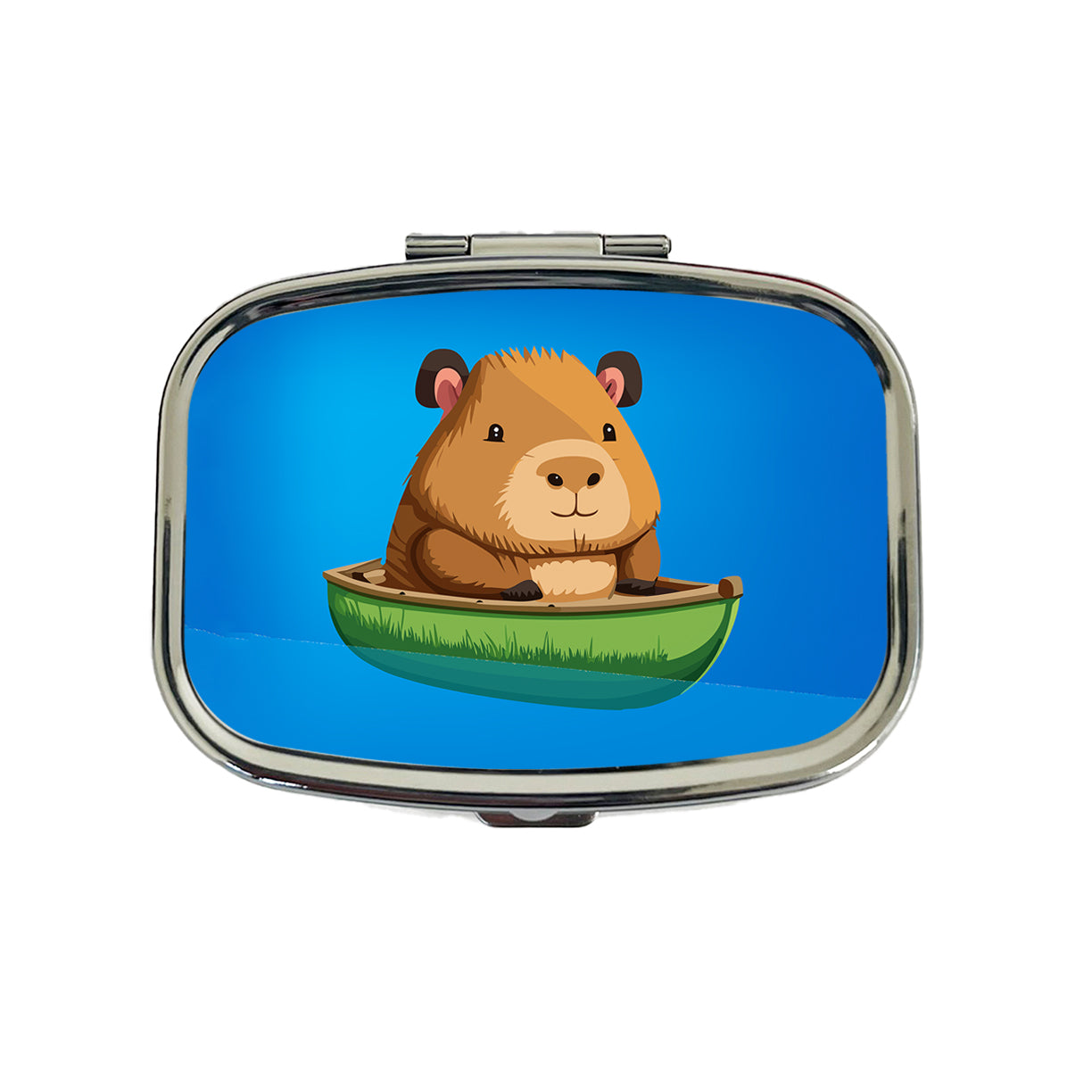 Capybara Canoeing Canoe Funny Travel Pill Box Case