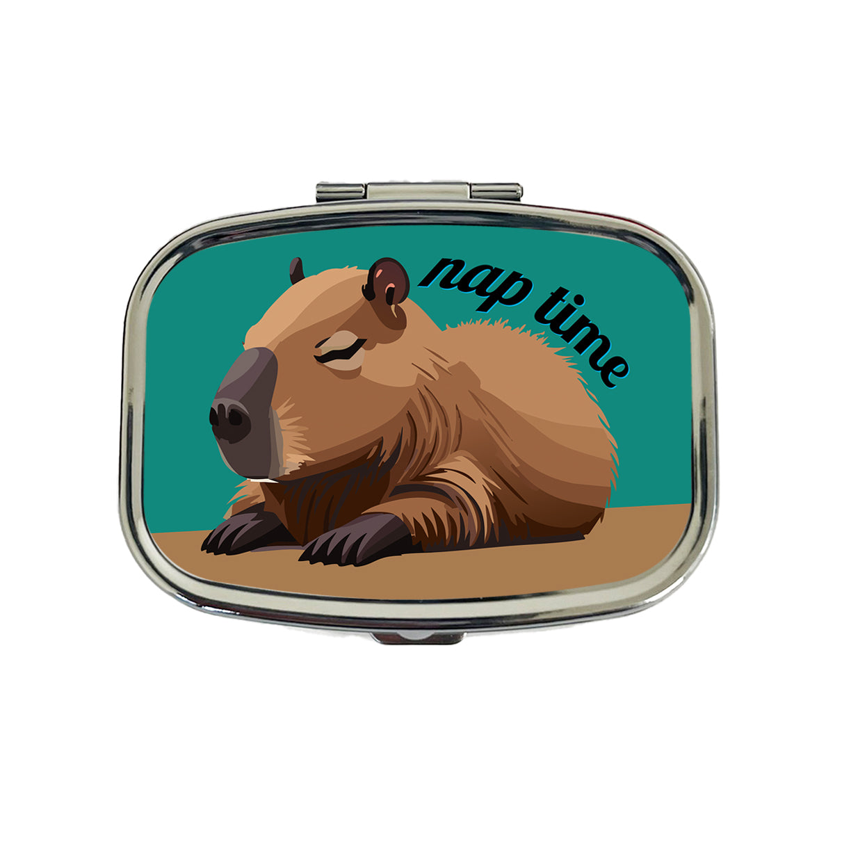 Capybara Nap Time Napping Sleeping Tired Travel Pill Box Case
