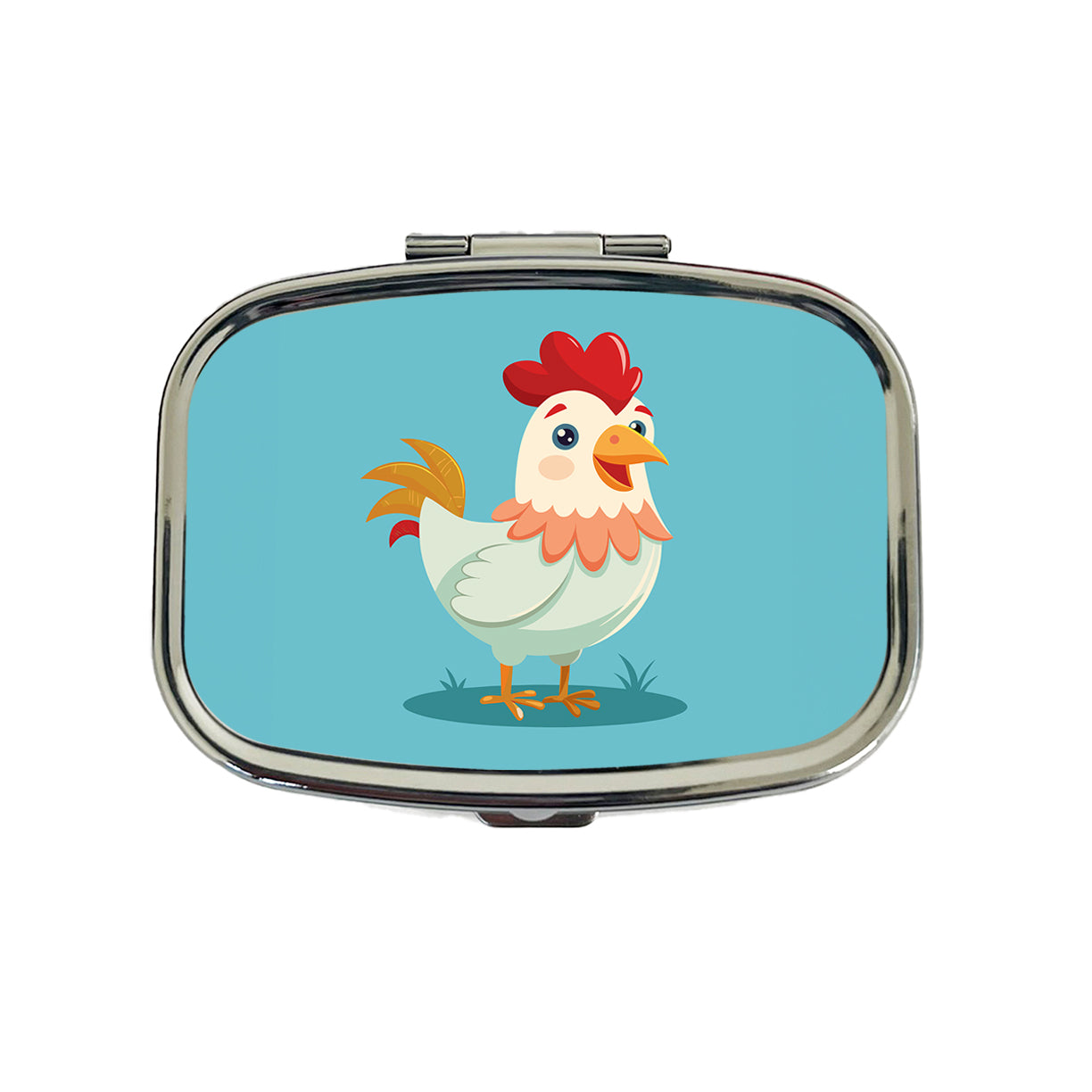 Chicken Rooster Happy Travel Pill Box Case