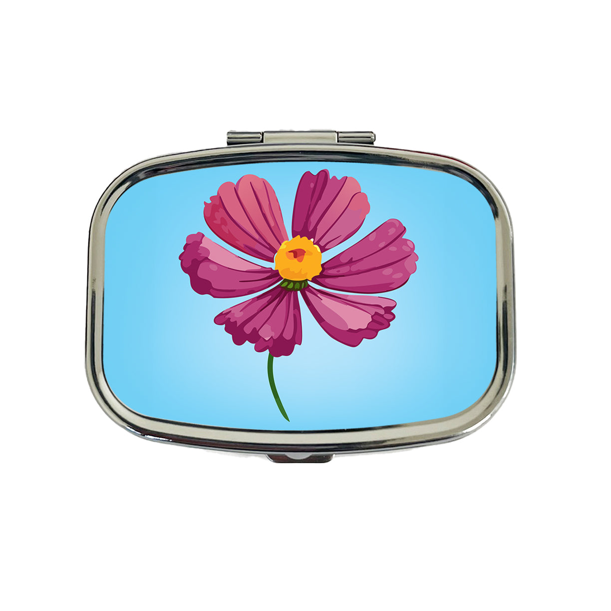 Cosmos Flower Pink Travel Pill Box Case