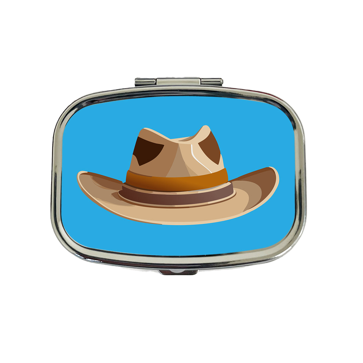 Cowgirl Hat Tan Western Country Travel Pill Box Case