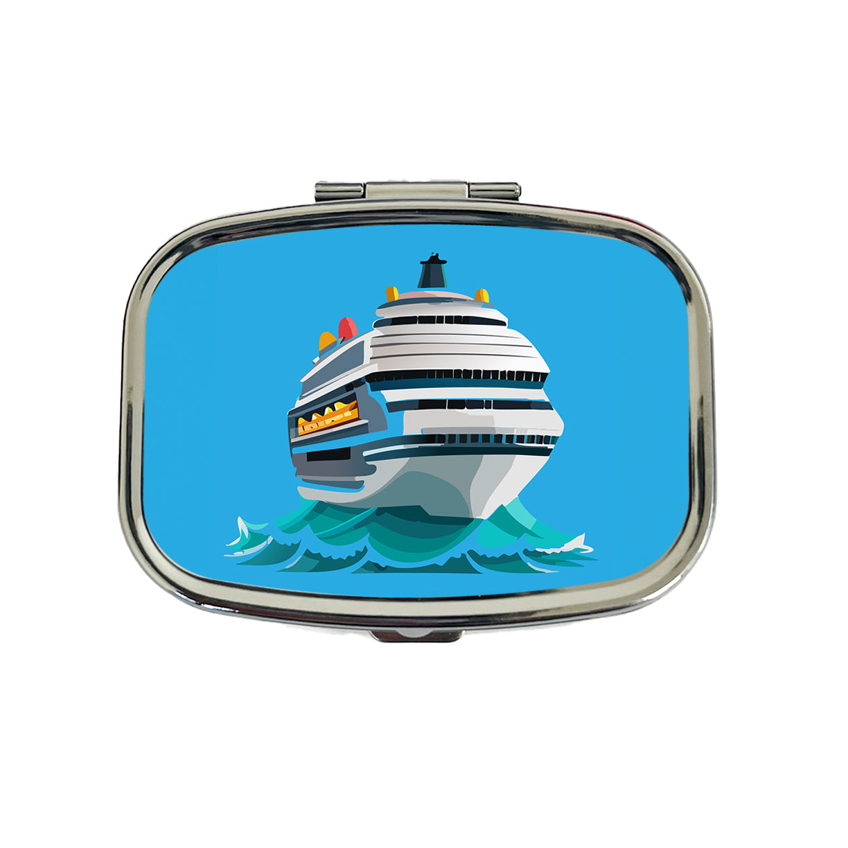 Cruise Ship on Ocean Trip Vacation Bon Voyage Travel Pill Box Case