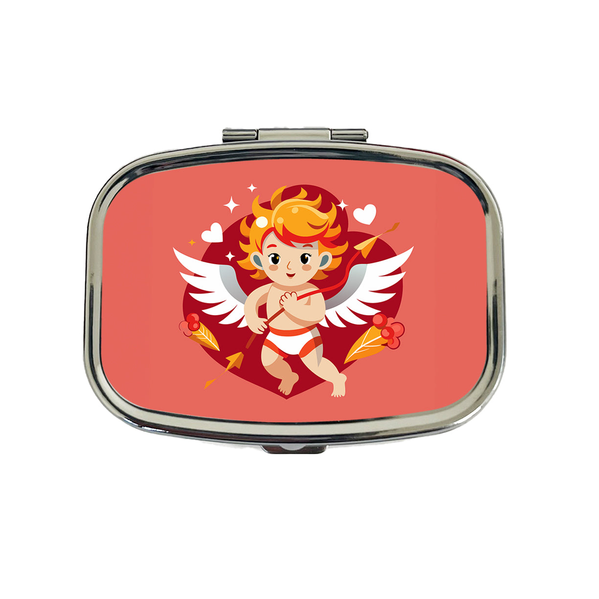 Cupid Cherub with Arrow Valentines Day Travel Pill Box Case