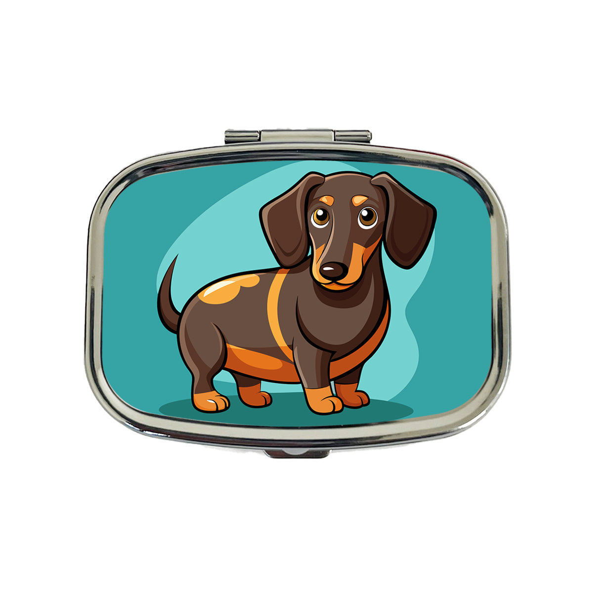 Dachshund Dog Profile Travel Pill Box Case