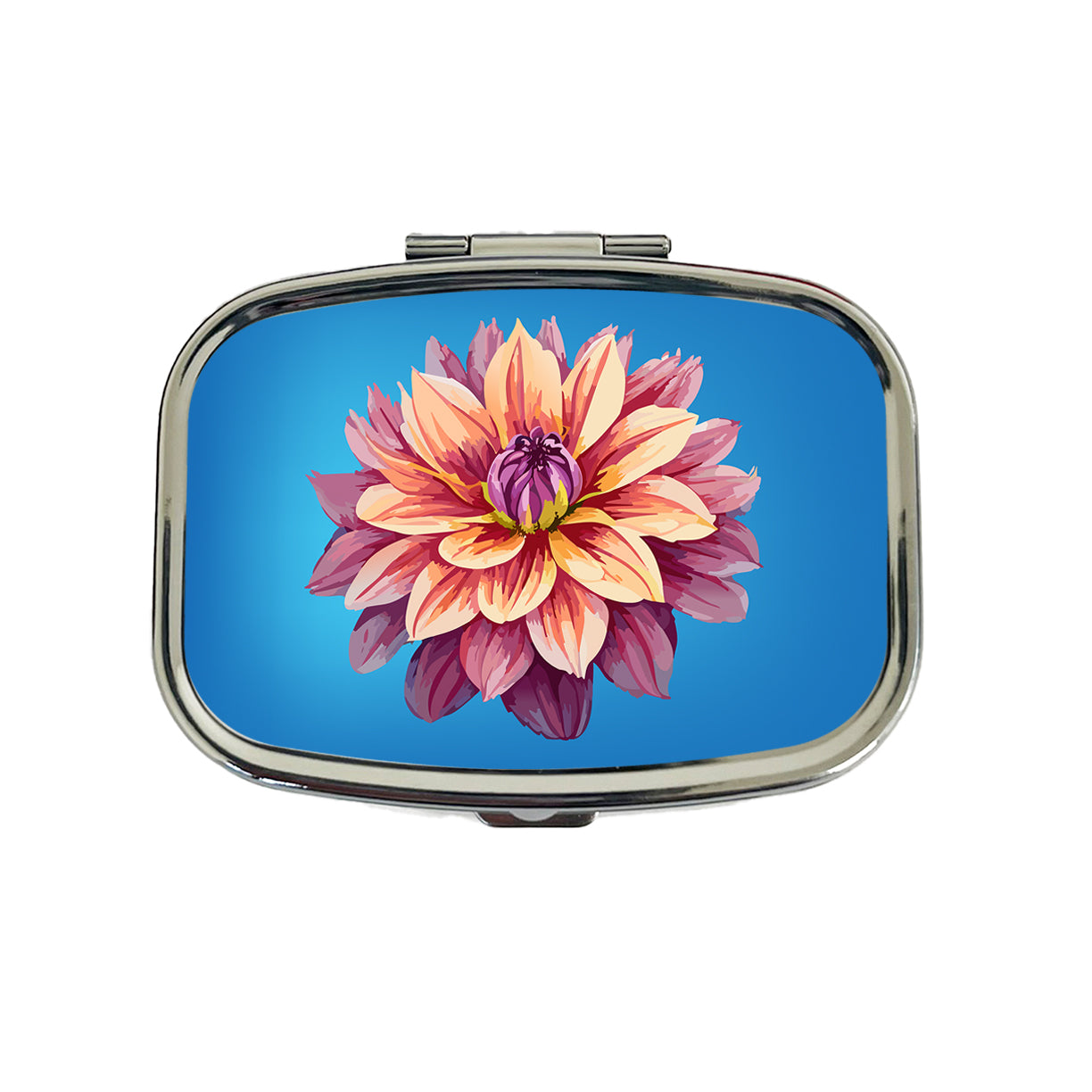 Dahlia Flower Travel Pill Box Case