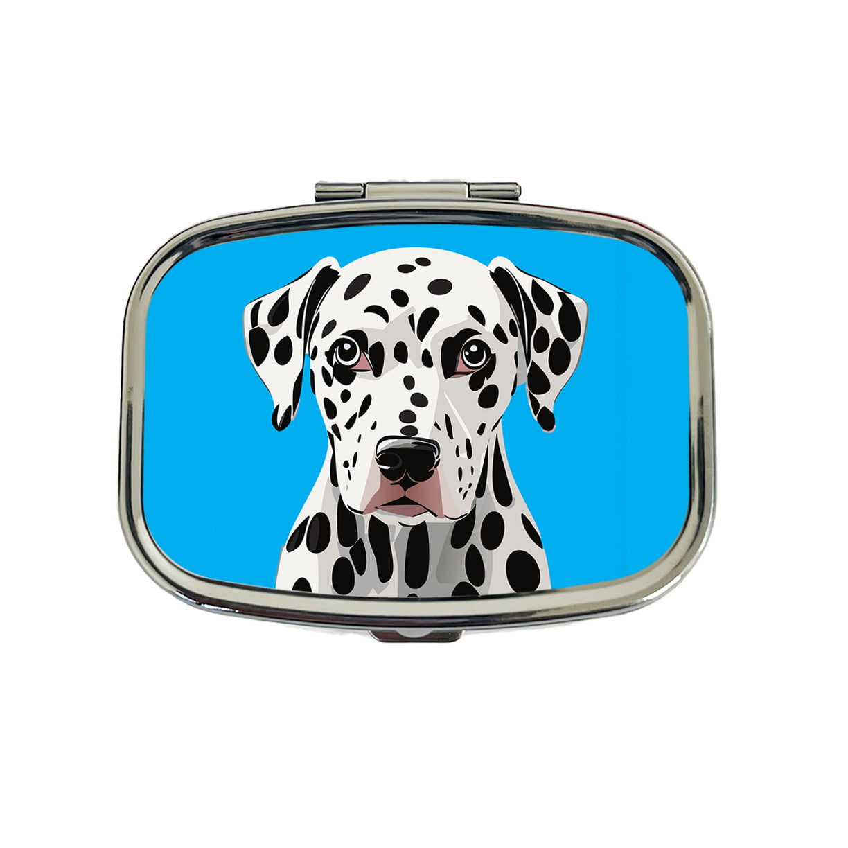 Dalmatian Dog Head Staring Travel Pill Box Case