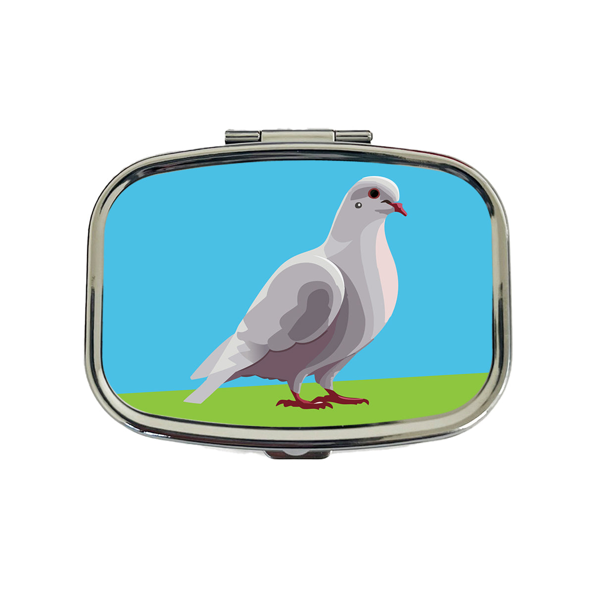 Dove Standing White Travel Pill Box Case