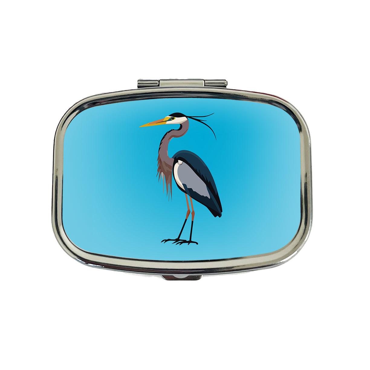 Heron Egret Bird Travel Pill Box Case