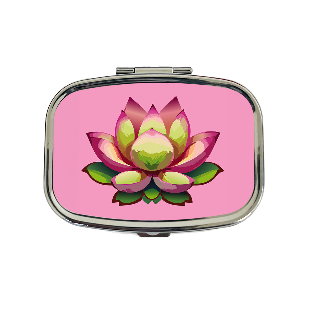 Lotus Flower Purity Strength Yoga Plant Travel Pill Box Case