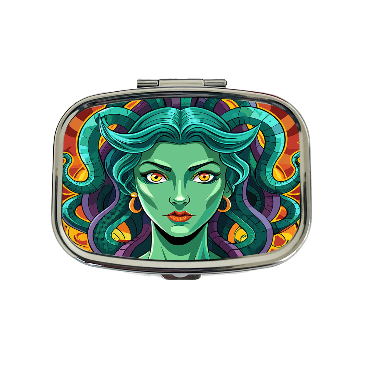 Medusa Gorgon Snake Hair Greek Mythology Travel Pill Box Case