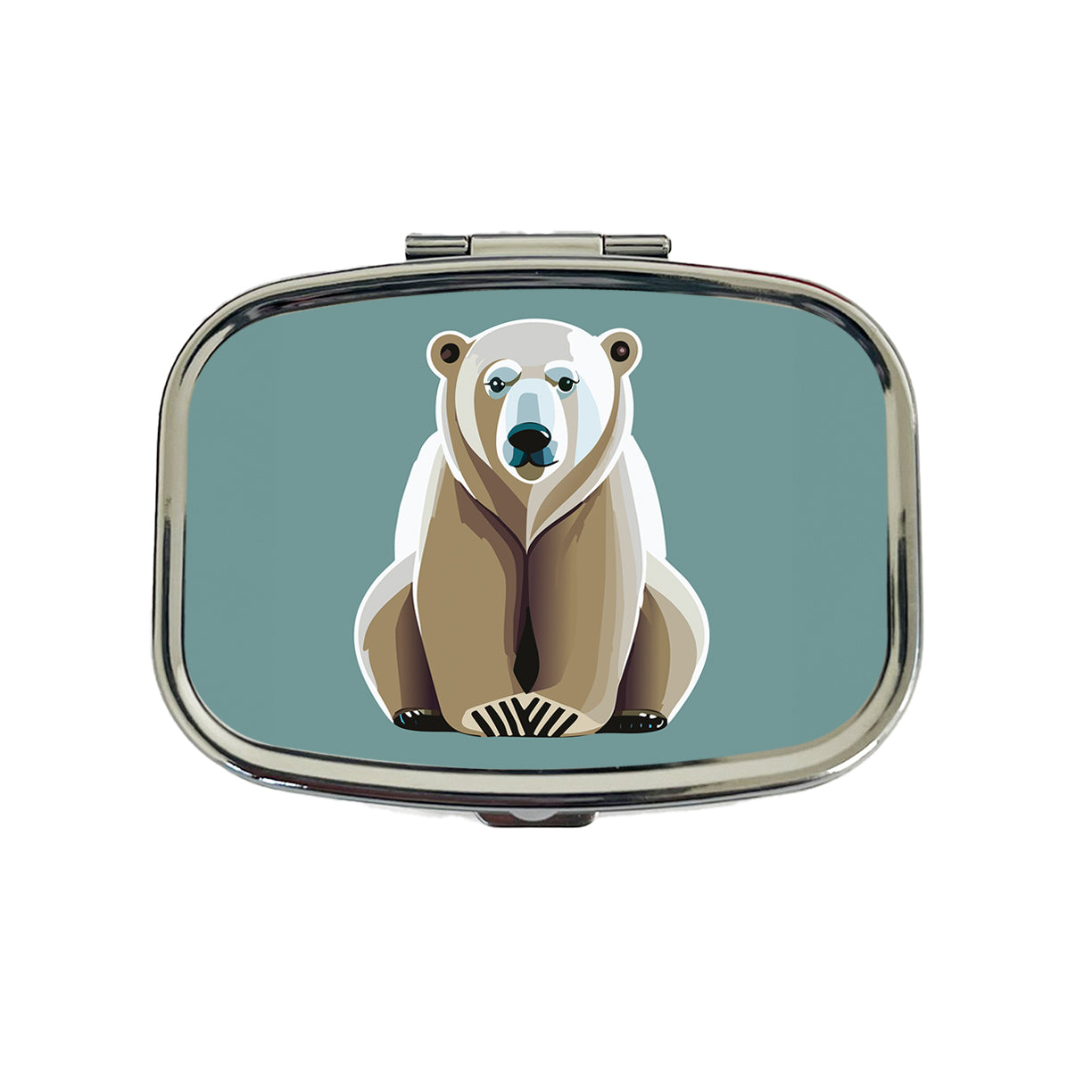 Polar Bear Sitting Travel Pill Box Case