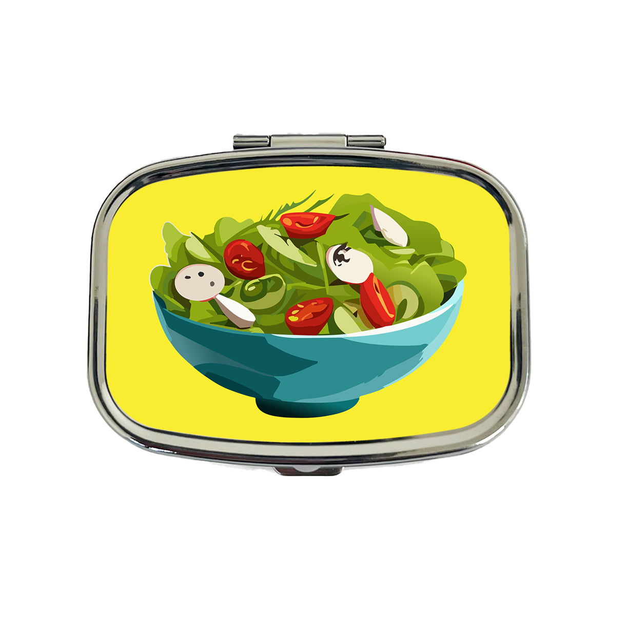 Salad Bowl Vegetables Vegan Vegetarian Travel Pill Box Case