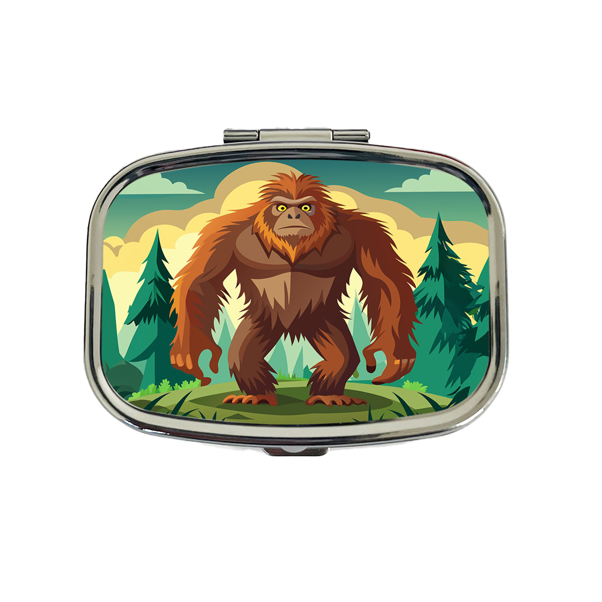 Sasquatch Big Foot Drawing Travel Pill Box Case