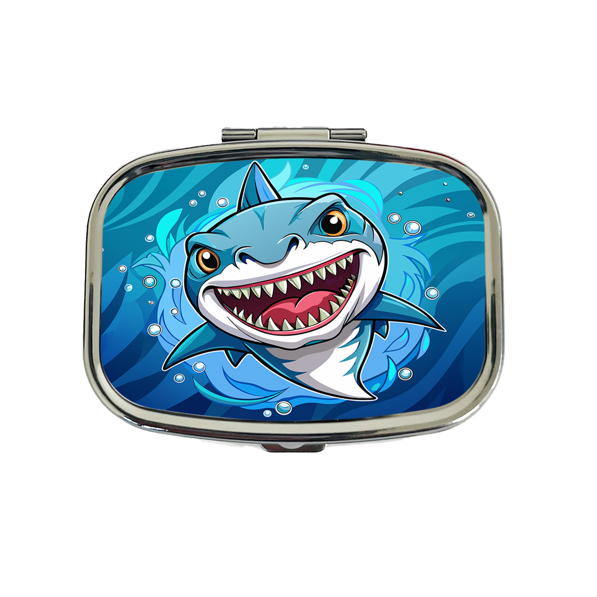 Shark in Ocean Scary Travel Pill Box Case