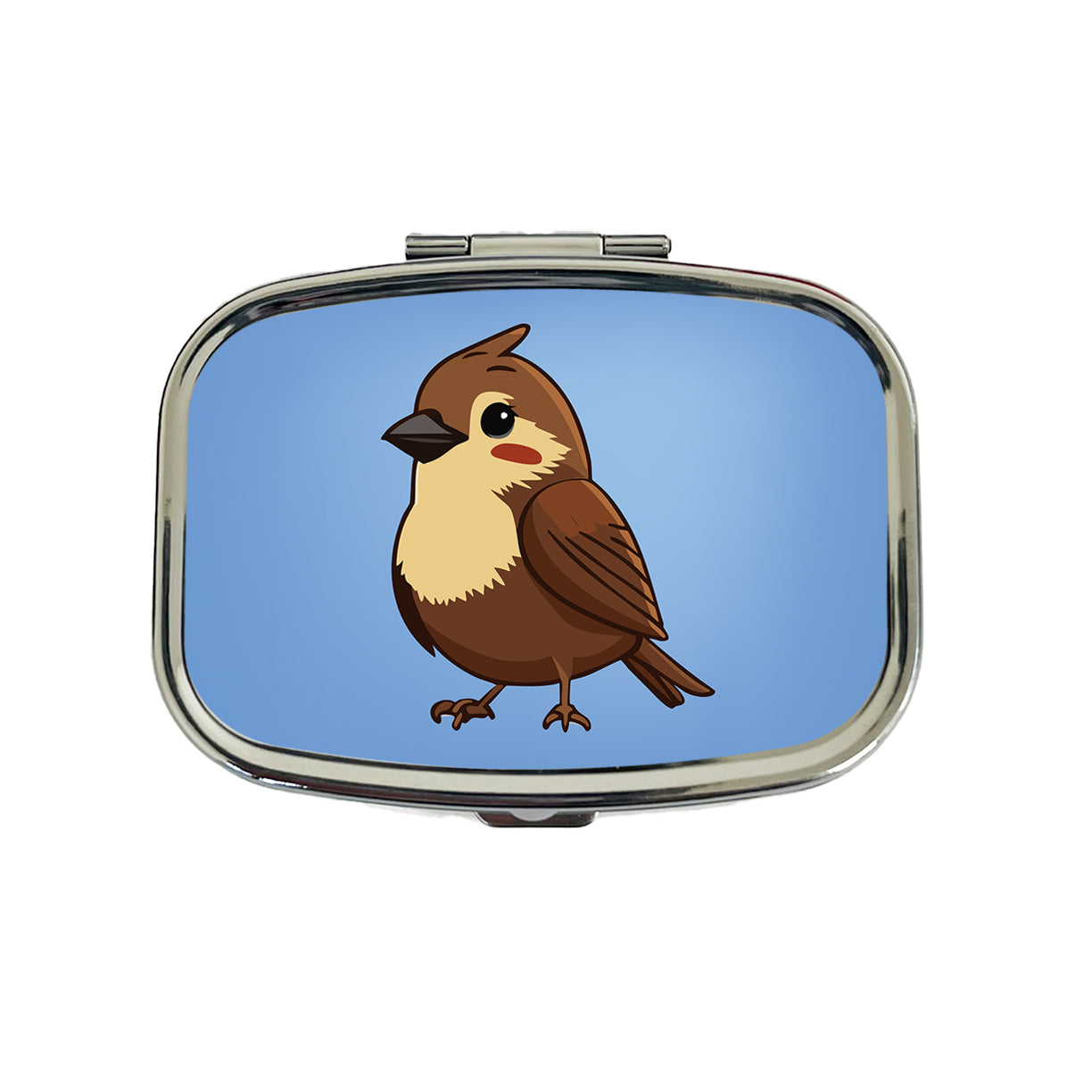 Sparrow Brown Bird Cute Travel Pill Box Case