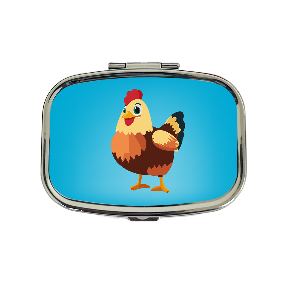 Standing Rooster Happy Travel Pill Box Case