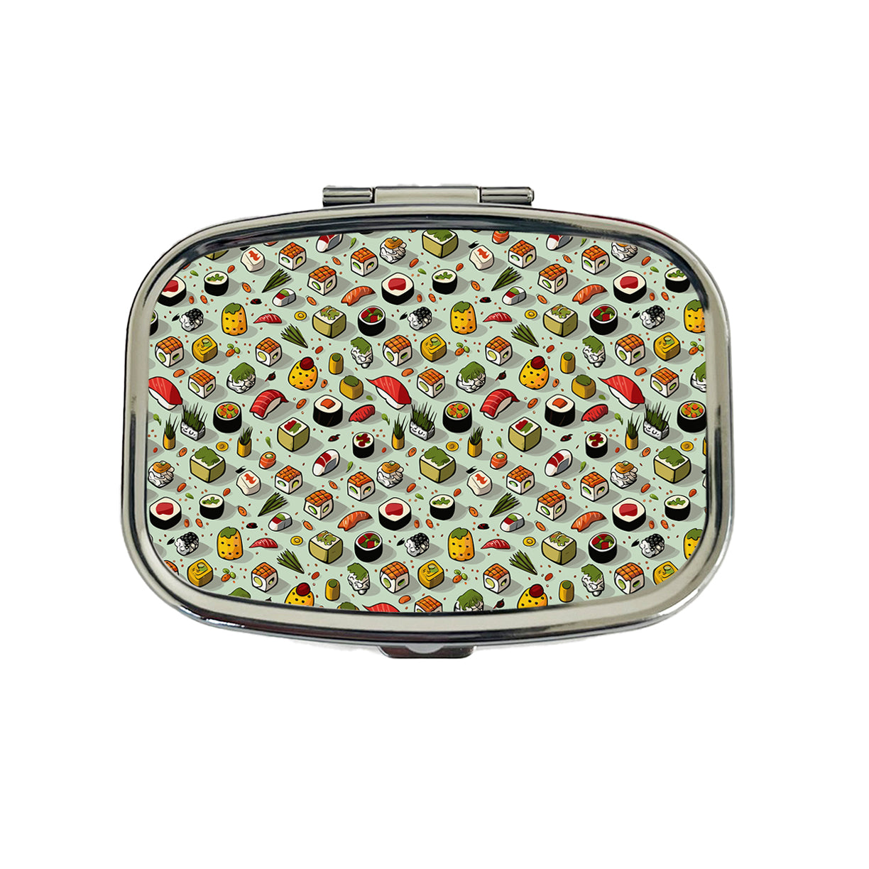 Sushi Food Fun Pattern Travel Pill Box Case