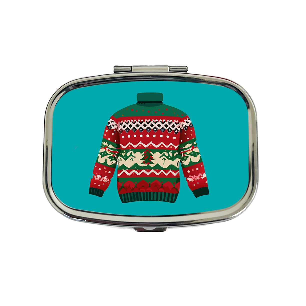 Ugly Christmas Sweater Travel Pill Box Case