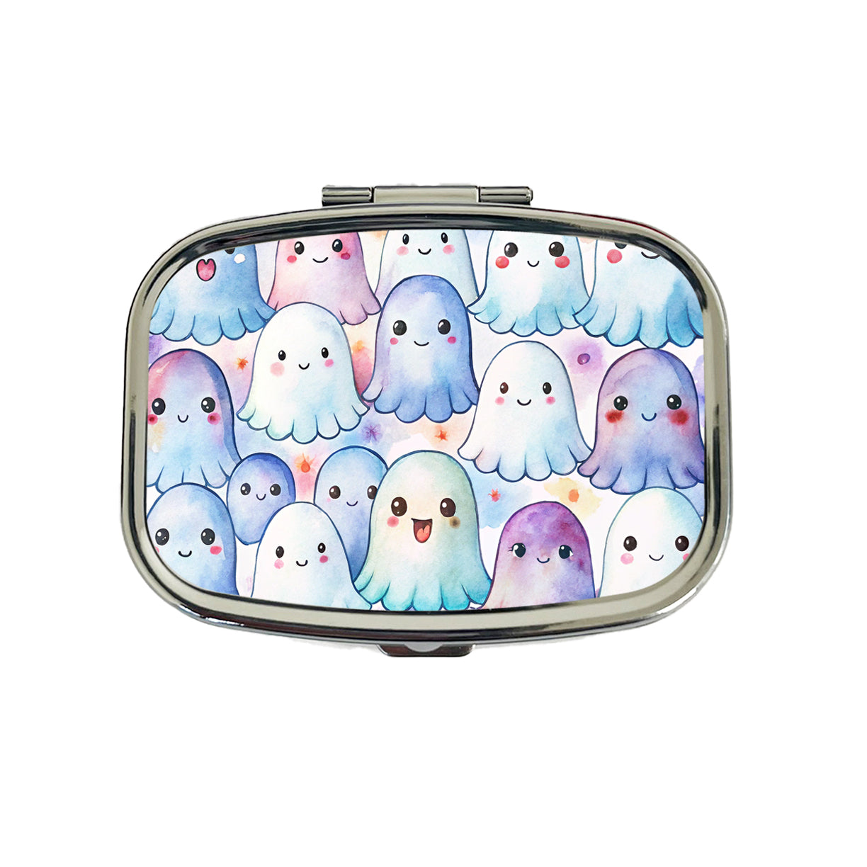 Cute Ghosts Watercolor Travel Pill Box Case