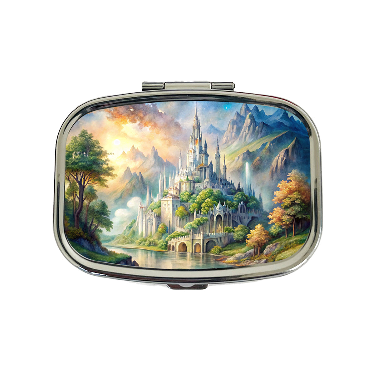 Elves Elvish Beautiful Fantasy Watercolor Travel Pill Box Case