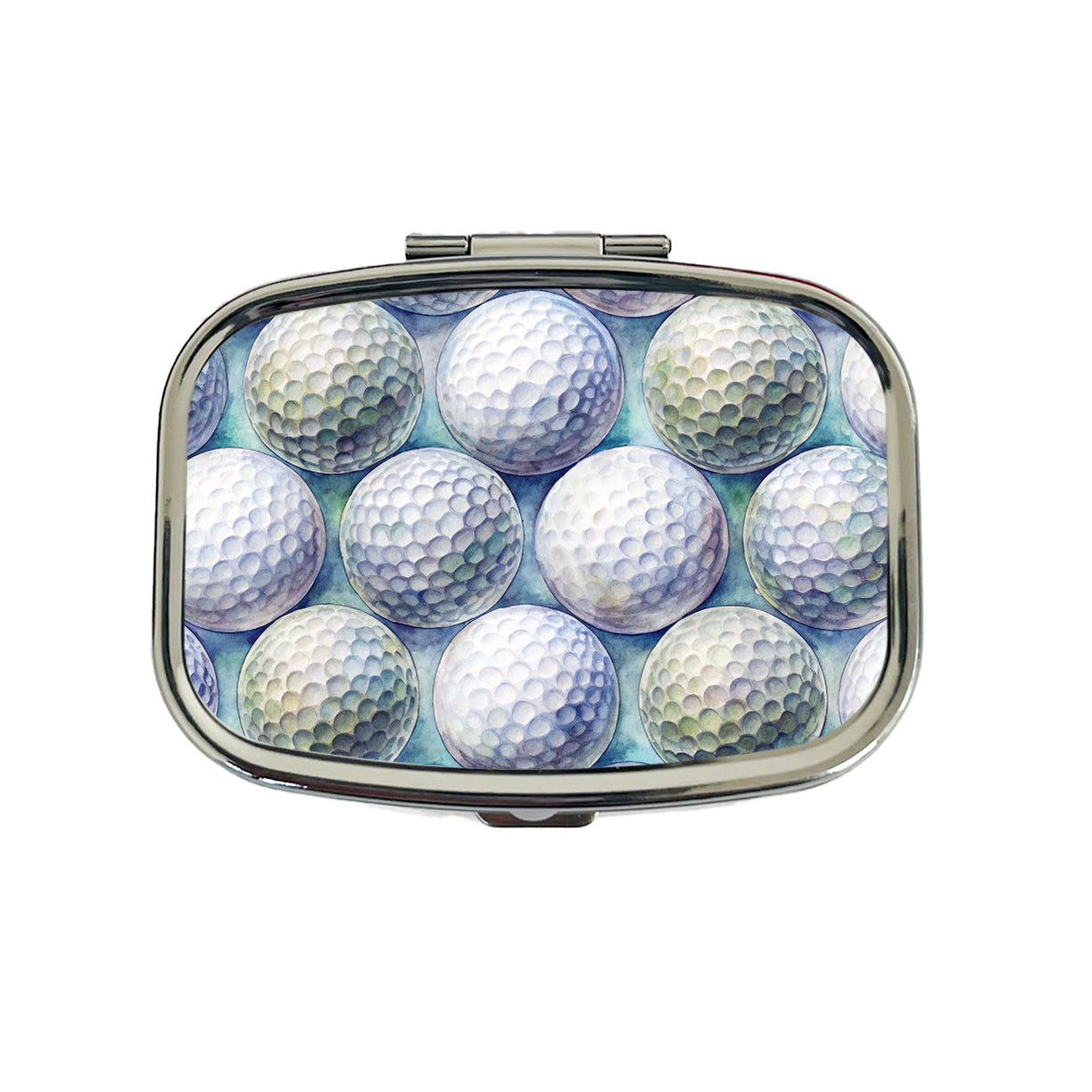 White Golf Balls Watercolor Travel Pill Box Case