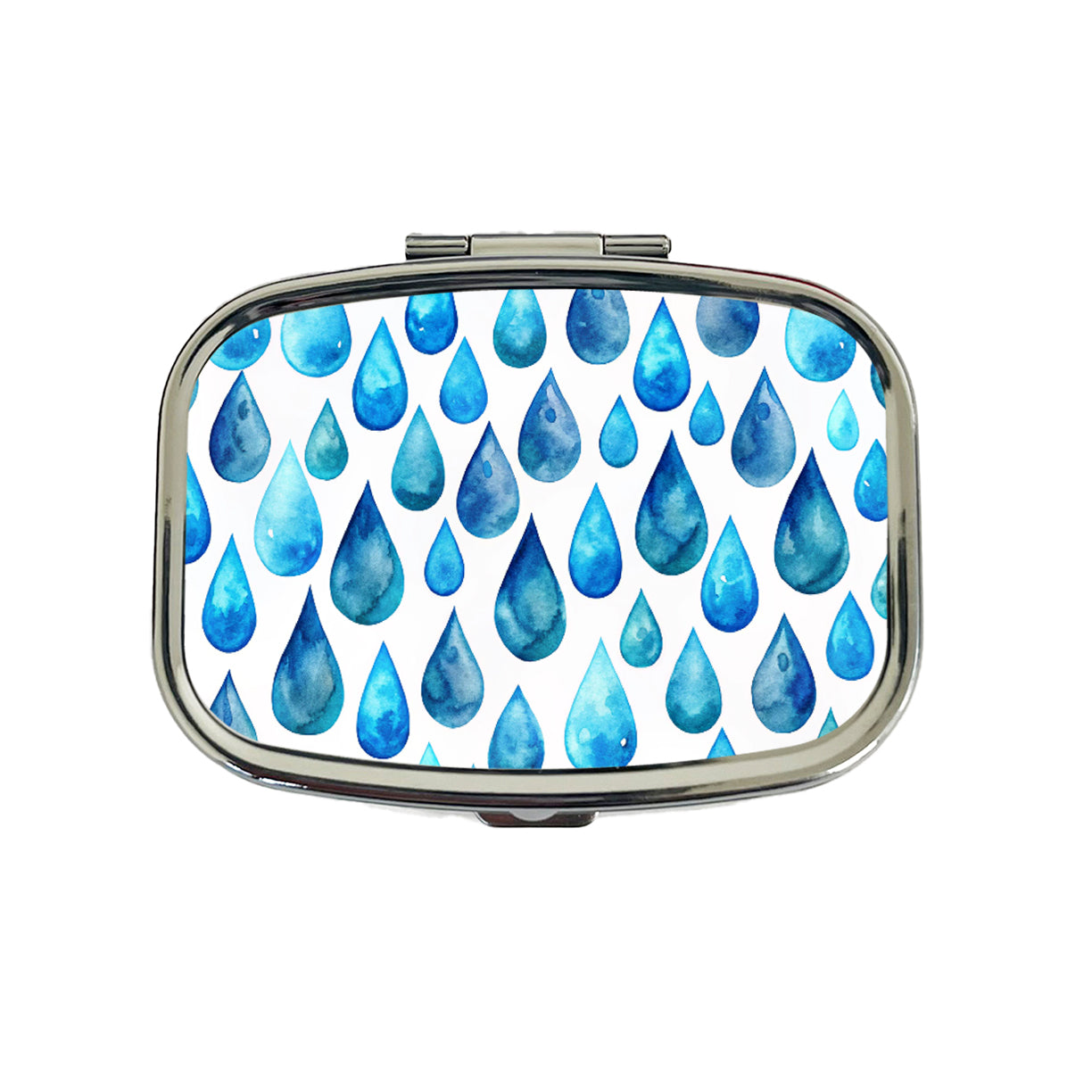Blue Water Droplets Repeating Travel Pill Box Case