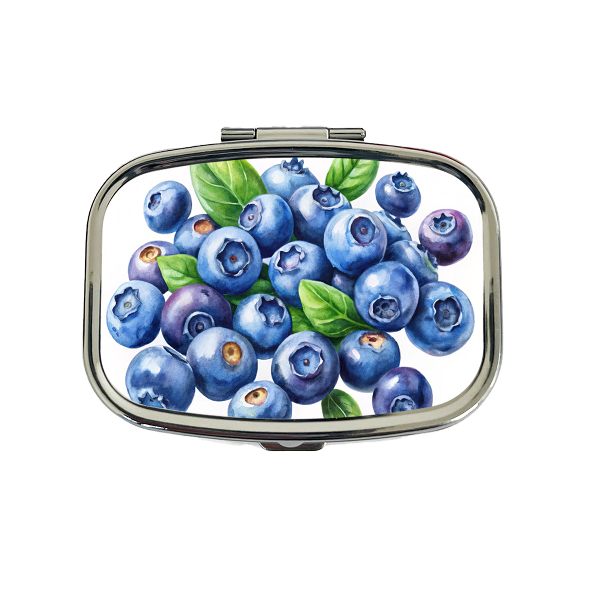 Blueberries Fruit Watercolor Travel Pill Box Case