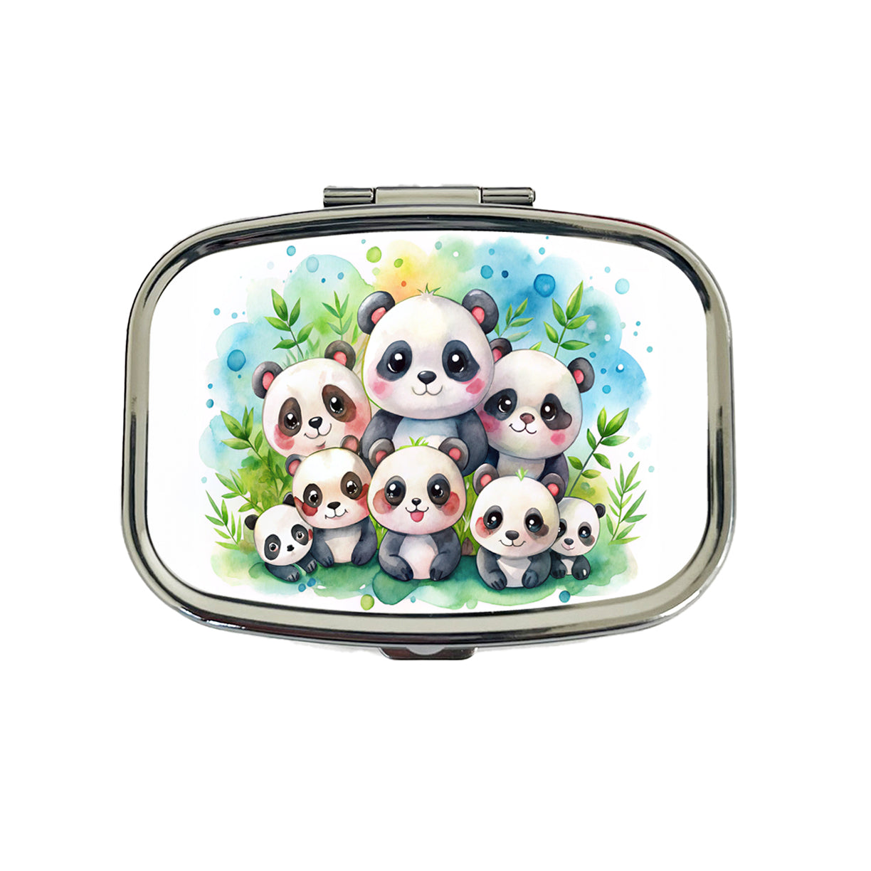 Bunch Of Cute Pandas Watercolor Travel Pill Box Case