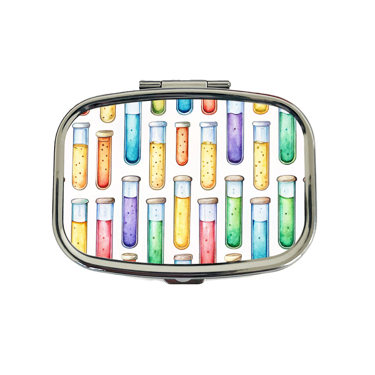 Cartoon Test Tubes Science Teacher Scientist Travel Pill Box Case