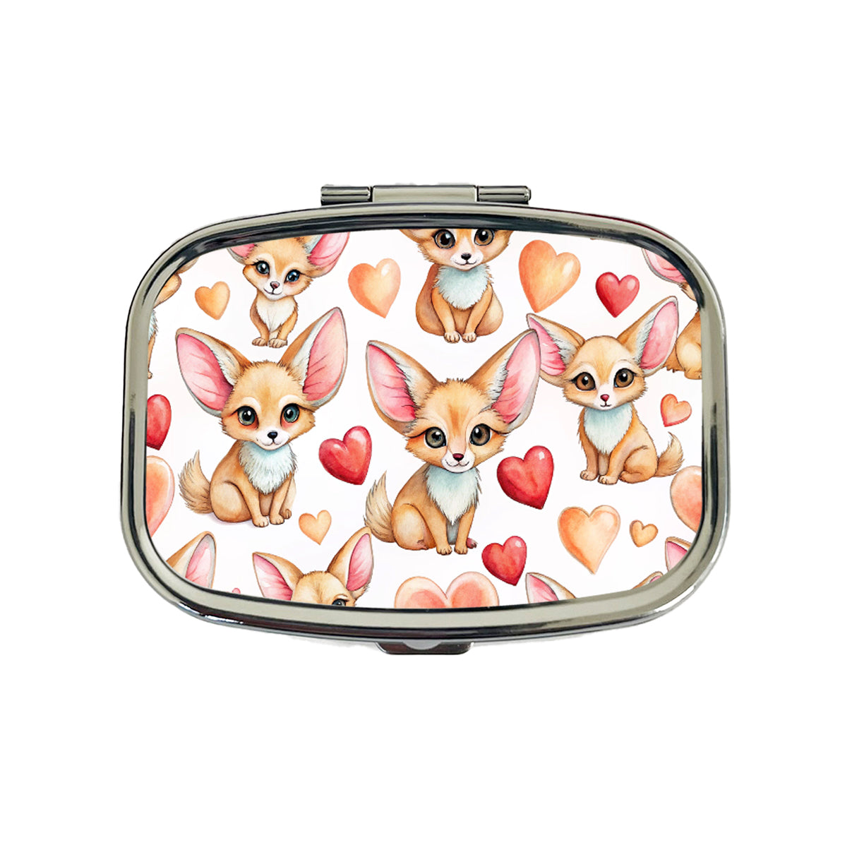 Chibi Fenec Foxes And Hearts Travel Pill Box Case