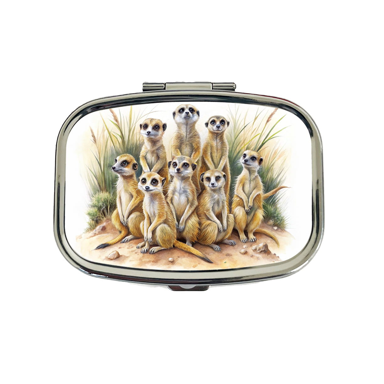 Lots Of Meerkats Watercolor Travel Pill Box Case