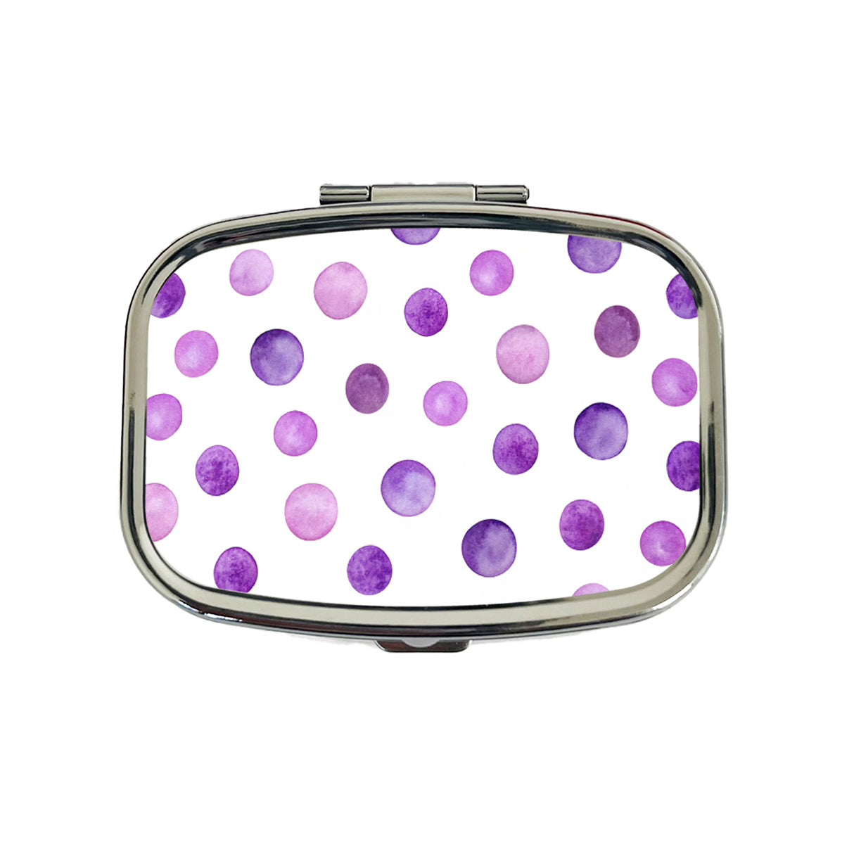 Purple Polka Dots Fun White Background Travel Pill Box Case