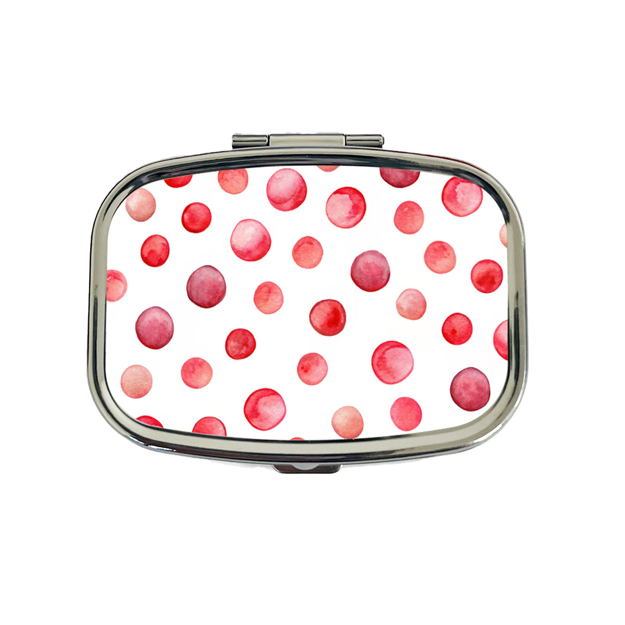 Red Polka Dots Fun White Background Travel Pill Box Case