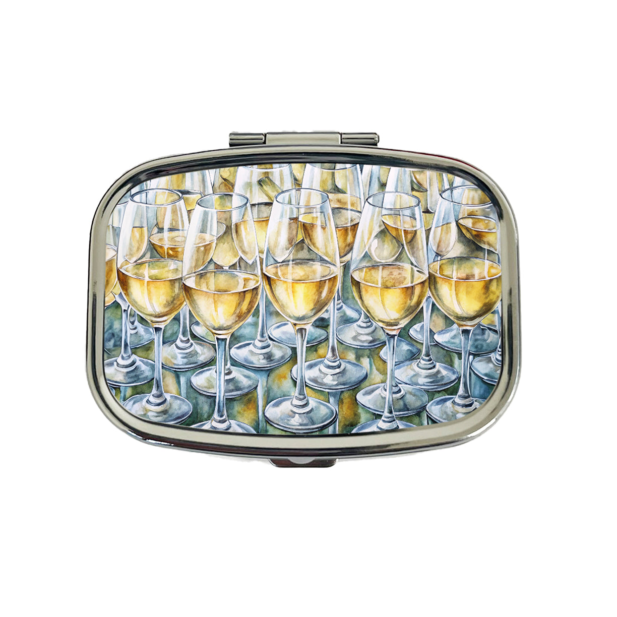 White Wine Glasses Chardonnay Travel Pill Box Case