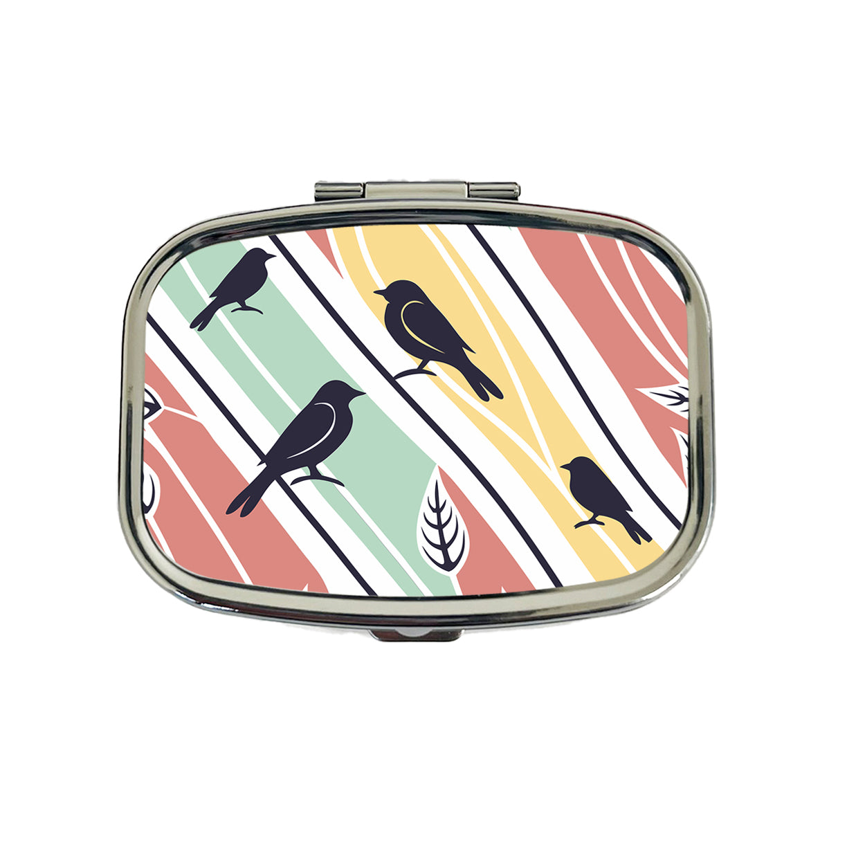 Birds And Trees Abstract Travel Pill Box Case