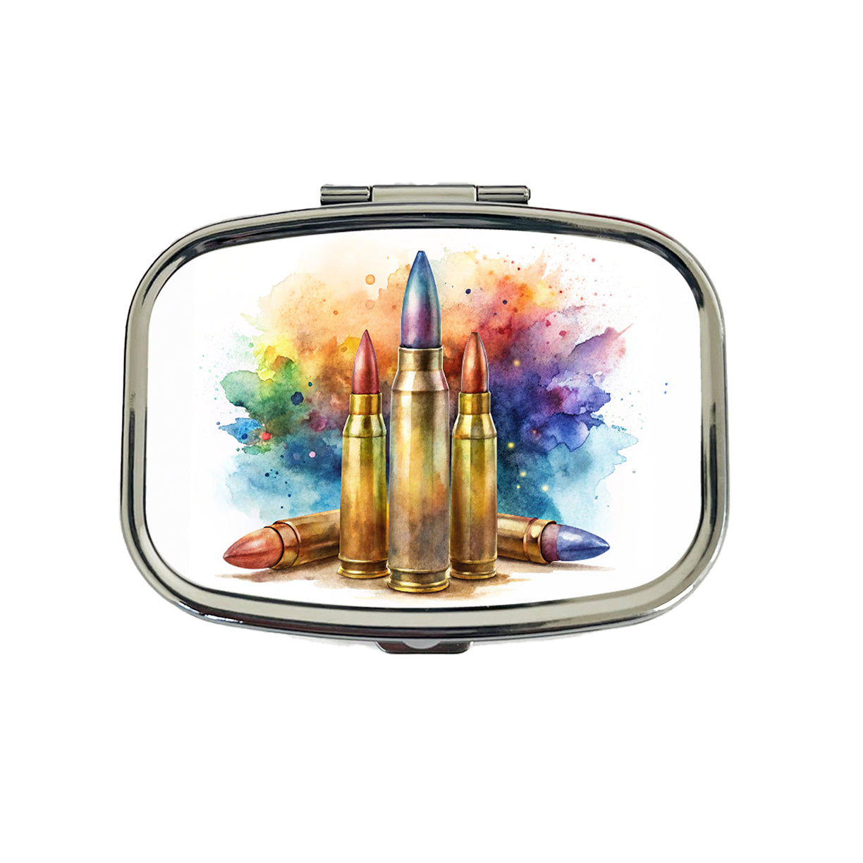 Bullets Watercolor Travel Pill Box Case