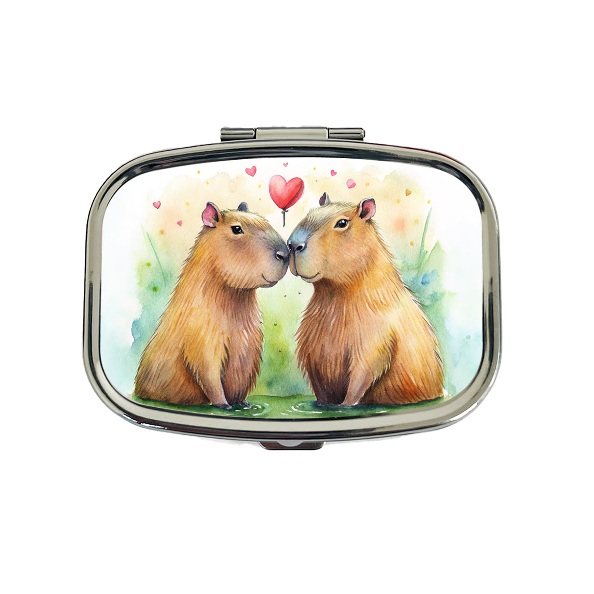 Capybaras In Love Valentine's Day Travel Pill Box Case