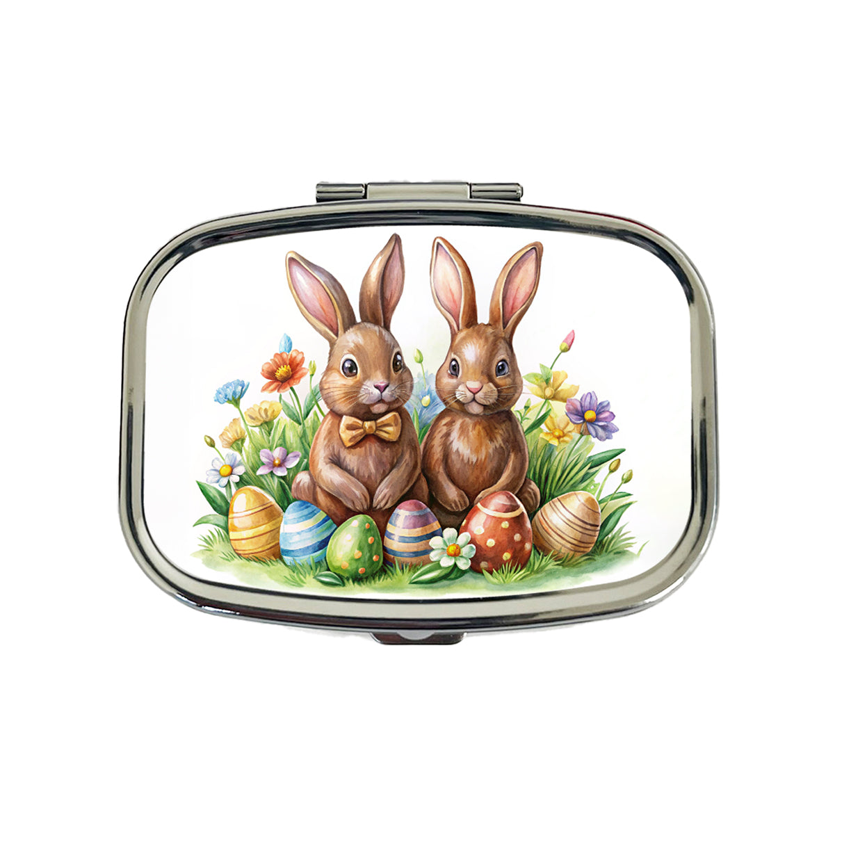 Chocolate Easter Bunnies Rabbits Cute Travel Pill Box Case
