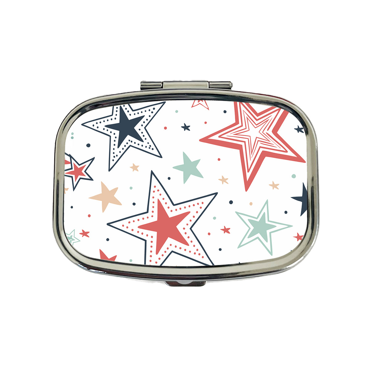 Fun Scattered Stars Travel Pill Box Case