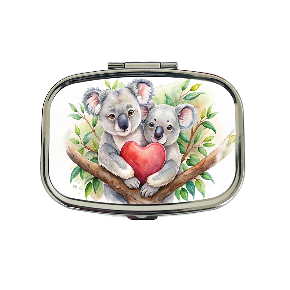 Koalas In Love Heart Valentine's Day Travel Pill Box Case