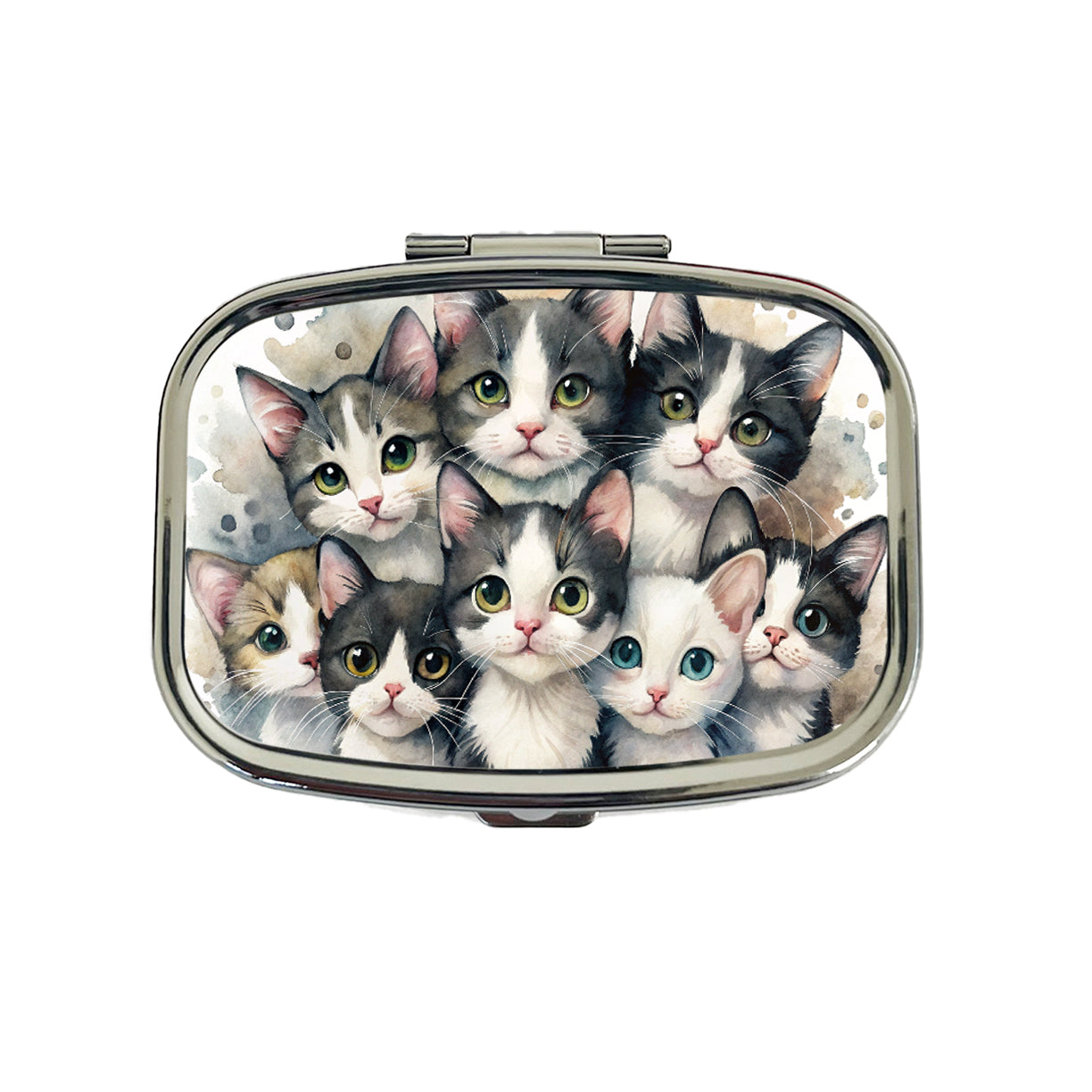 Sweet Black And White Cats Travel Pill Box Case