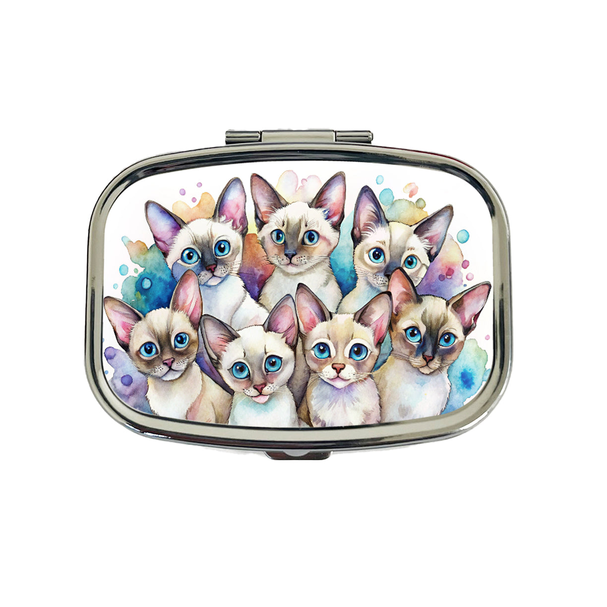 Sweet Colorpoint Shorthair Cats Travel Pill Box Case