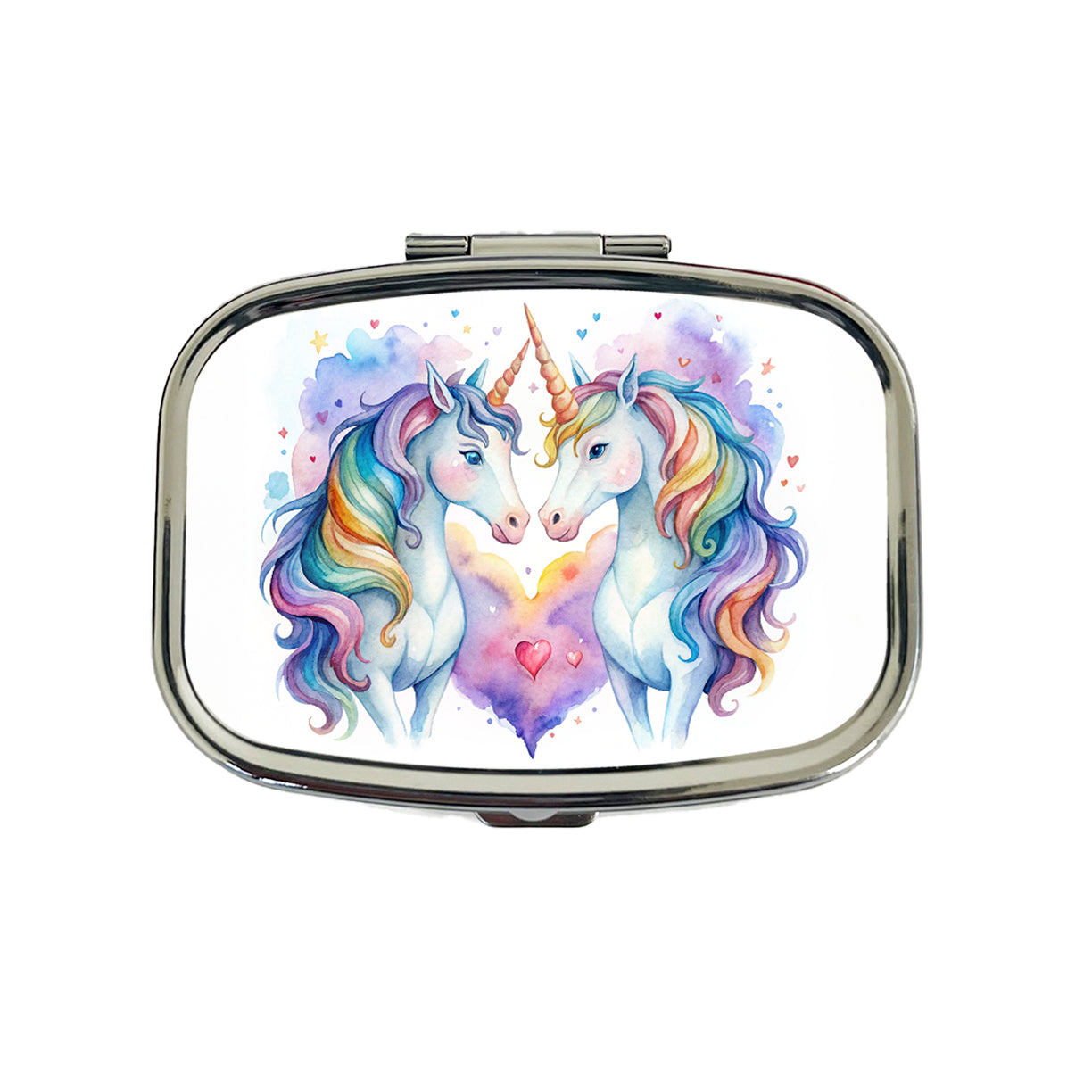 Unicorns In Love Valentine's Day Travel Pill Box Case