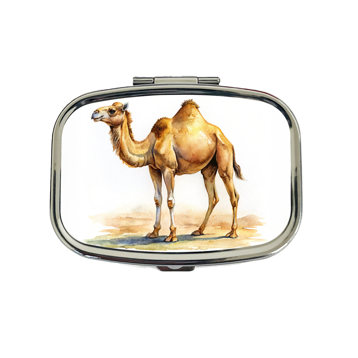Camel Standing Watercolor Travel Pill Box Case