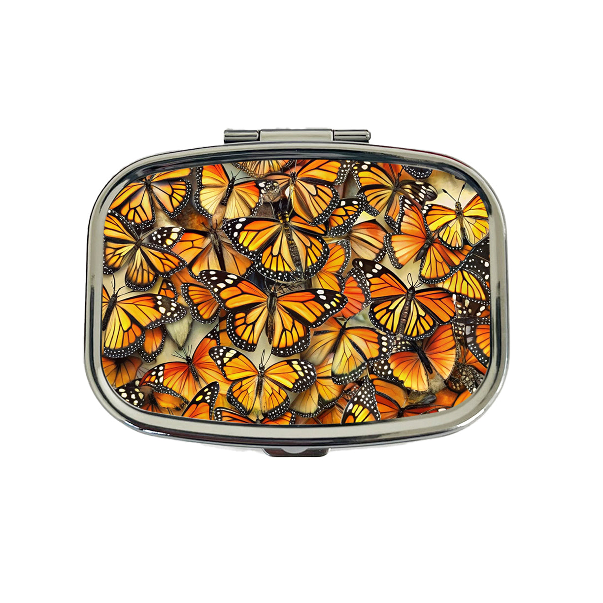 Monarch Butterflies Covering Everything Travel Pill Box Case