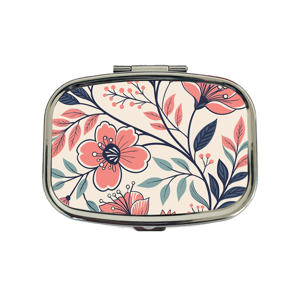 Beautiful Vine Flowers Travel Pill Box Case