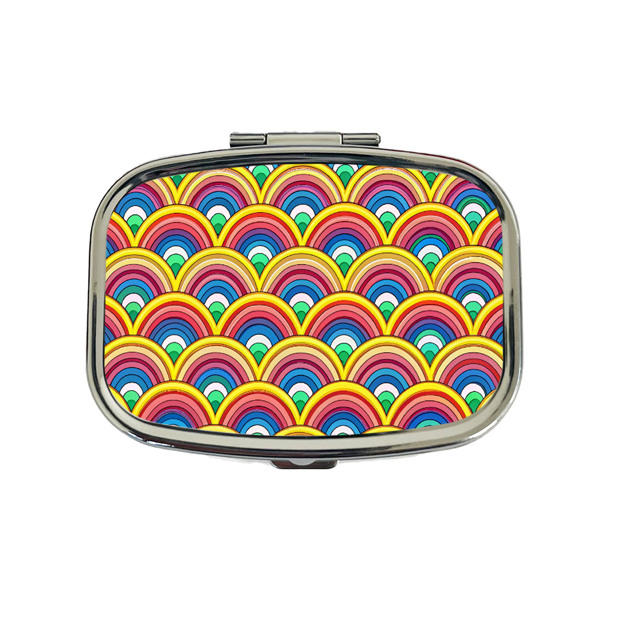 Bohemian Rainbow Pattern Travel Pill Box Case