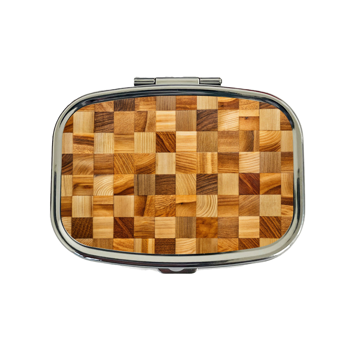 Butcher Block Travel Pill Box Case