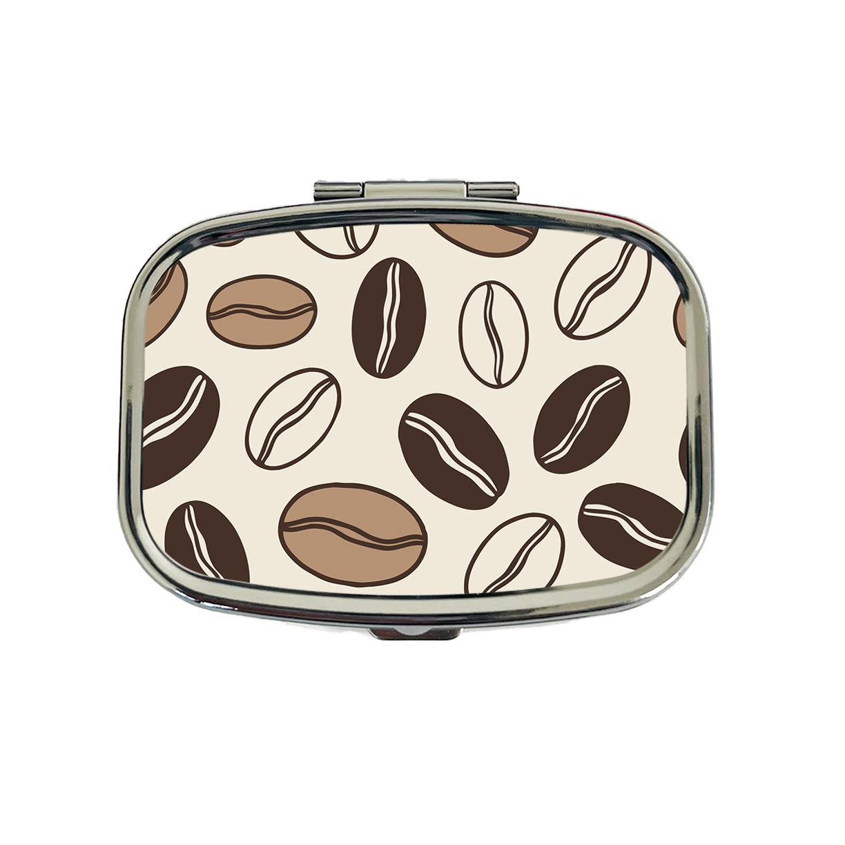 Coffee Beans Sketch Travel Pill Box Case