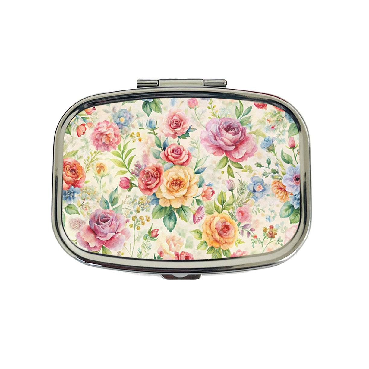 Ditsy Floral Flowers Pattern Travel Pill Box Case